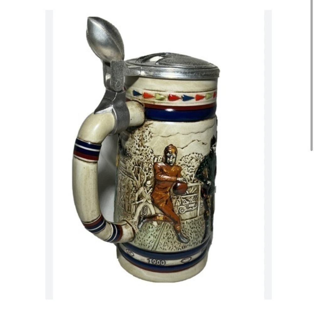 AVON 1983  GREAT AMERICAN FOOTBALL Decades LIDDED Beer Stein mug